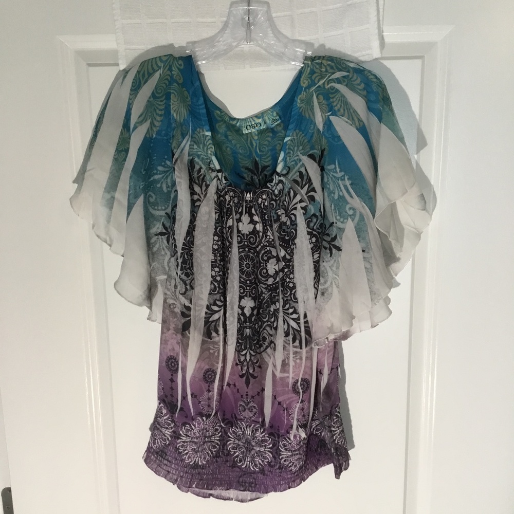 Cato Ladies Pull Over Top Multi Color Size L